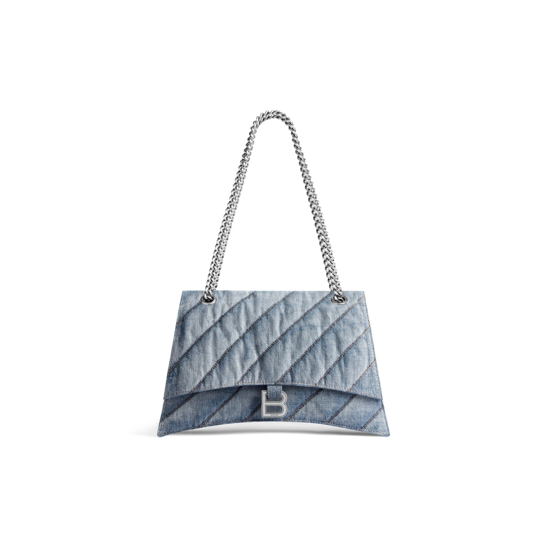 WOMEN'S CRUSH MEDIUM CHAIN BAG QUILTED DENIM IN BLUE
